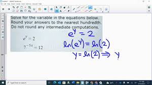 Solve For The Variable In The Equations
