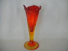 Viking Glass Amberina Yesteryear Vase