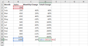 Percent Change Formula In Excel In