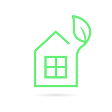 Green Thin Line Eco House Logo Concept