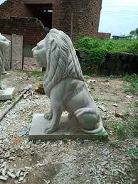 White Stone Lion Statue For Exterior