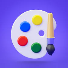 Art Color Palette With Paintbrush