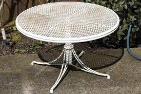 Old White Patio Table Stock Photo By
