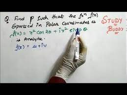 Cauchy Riemann Equation In Polar Form I