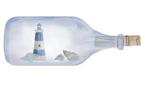 Vector Watercolor Nautical Bottle