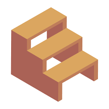 Isometric Style Icon Of Stairs Up And