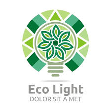 Abstract Logo Eco Light Bulb Design