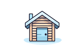 Vector Of A House With A Chimney And A Doo