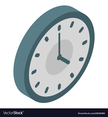Wall Clock Icon Isometric Style Royalty