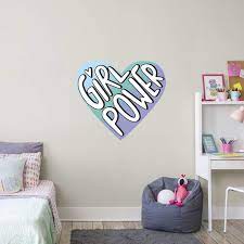 Girl Power Heart Removable Wall Decal