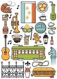 New Orleans Icons Art Print By John
