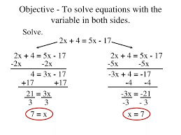 To Solve Equations With The Variable In