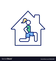 At Home Workout Routine Rgb Color Icon