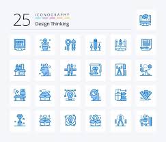 Design Thinking 25 Blue Color Icon Pack