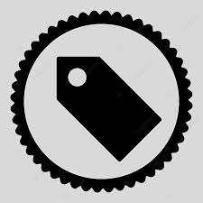 Tag Flat Black Color Round Stamp Icon