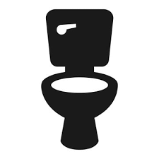 Black Silhouette Toilet Icon