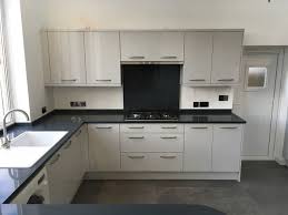 Light Grey Gloss Kitchen With Charcoal