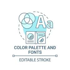 Color Palette And Fonts Concept Icon