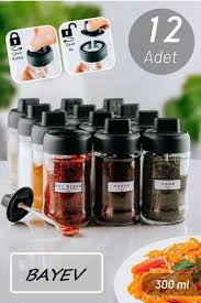 Bayev Set Of 12 Spice Jars With