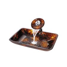 Golden Tempered Glass Vessel Sink With