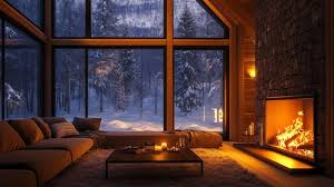 Snowy Forest A Warm Fire Les