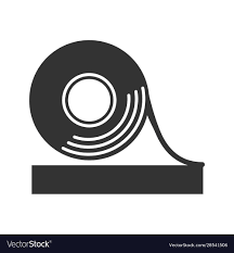 Adhesive Tape Roll Glyph Icon Royalty