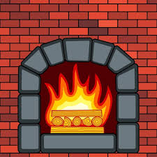 Brick Fireplace Icon Stock Vector By