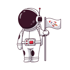 Rocket Flag Astronaut Icon Concept