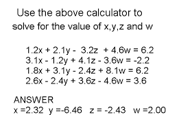 Simultaneous Linear Equation Calculator