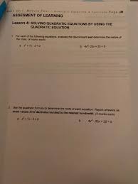 Module Four Quadratic Equations
