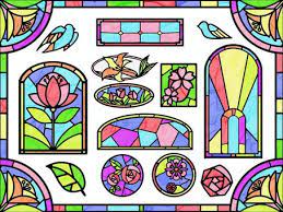 Stained Glass Various Shape Set Pattern A