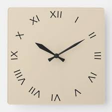 Elegant Beige Square Wall Clock With