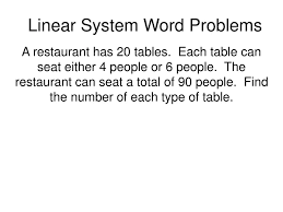 Ppt Linear System Word Problems