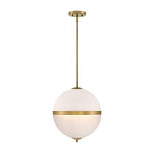 60 Watt 3 Light Old Satin Brass Pendant