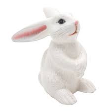 Cute Hand Carved White Rabbit Sculpture