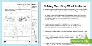 Solving Multi Step Word Problems