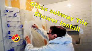 Glass Subway Tile Shower Installation