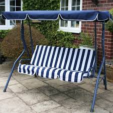 Charles Bentley 3 Seater Blue And White