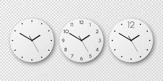 White Wall Clock Angle View Png Images