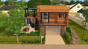 Small Wooden Modern Sims House House