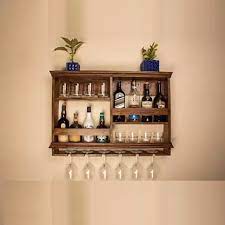 Solid Wood Wall Mounted Bar Cabinet For