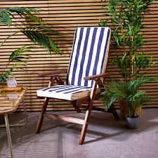 Deck Stripe Outdoor High Back Seat Pad