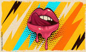 Photo Art Print Pink Red Lips Mouth