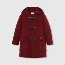 Children S Wool Coat In Red And Black