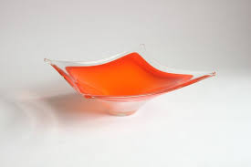 Orange Murano Glass Centrepiece Bowl