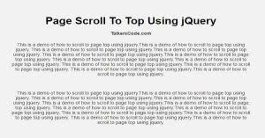 page scroll using jquery and css