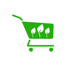 Green Vector Supermarket Cart Icon