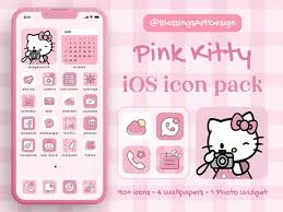 90 Pink Kitty Cat Ios Icons Pack