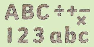Wood Texture Display Letters And