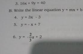 Write The Linear Equation Y Mx B In